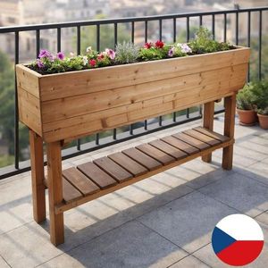 Vyvýšený záhon na nohách 124×26×87 cm s povrchovou úpravou obraz