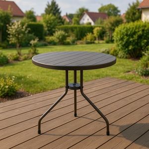 Zahradní stůl kulatý 80 cm hnědý obraz