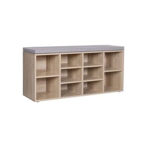 Botník s lavicí a 10 přihrádkami, dub, 104×30×48 cm obraz