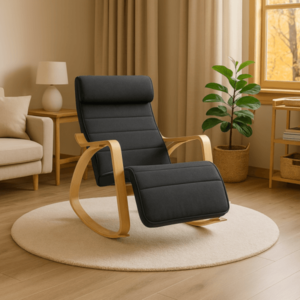 Relax křeslo houpací, polohovatelné, černé obraz