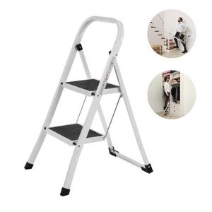 Skládací schůdky 2 stupně, nosnost 150 kg, bílé obraz