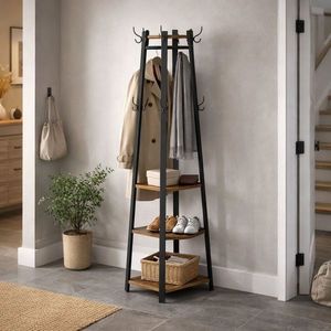 Stojan na kabáty 8 háčků, 3 police, 45×45×181 cm obraz