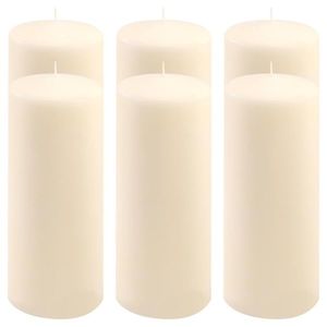 Krémová parafínová svíčka 25 cm, 30 h hoření, sada 6 ks obraz