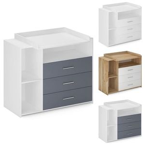 Přebalovací komoda se 3 zásuvkami, bílá obraz