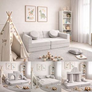 Designová modulární pohovka pro děti 150 × 75 cm slonovinová obraz