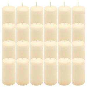 Krémová parafínová svíčka 10 cm, 20 h hoření, sada 24 ks obraz