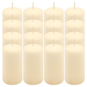 Krémová parafínová svíčka 10 cm, 20 h hoření, sada 16 ks obraz