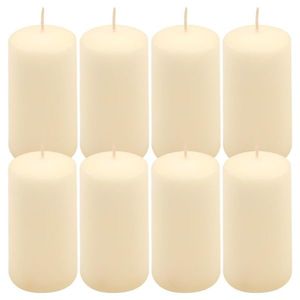 Krémová parafínová svíčka 10 cm, 20 h hoření, sada 8 ks obraz