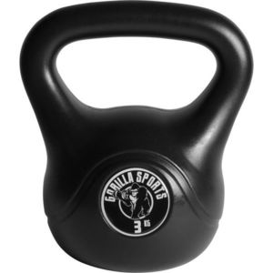 Gorilla Sports kettlebell činka, plast, černá, 3 kg obraz