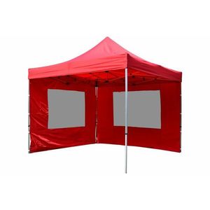 Garthen PROFI 9481 Zahradní párty stan nůžkový 3x3 m červený + 2 boční stěny obraz