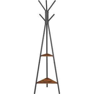 Stojanový věšák s policemi, 50x43, 5x18 cm, rustikální hnědá obraz