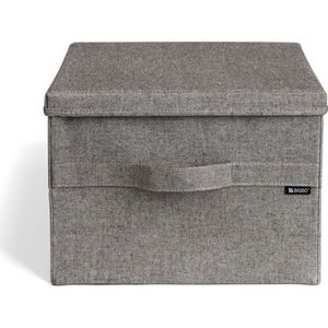 Šedý látkový úložný box s víkem 36x46x25 cm Soft Storage Large – Bigso obraz