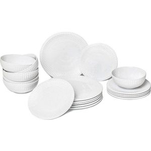 Bílá porcelánová jídelní sada 18 ks Purita – Bonami Essentials obraz