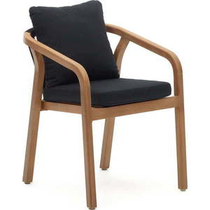 Černé/v přírodní barvě dřevěné/polstrované zahradní židle v sadě 4 ks Malaret – Kave Home obraz