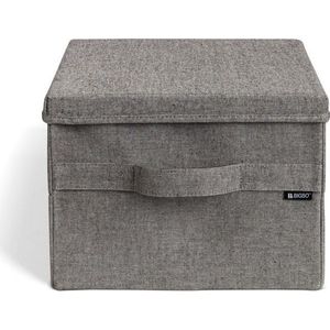 Šedý látkový úložný box s víkem 31x41x22 cm Soft Storage Medium – Bigso obraz