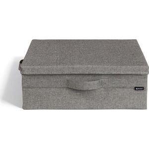 Šedý látkový úložný box s víkem 46x56x16 cm Soft Storage Low – Bigso obraz