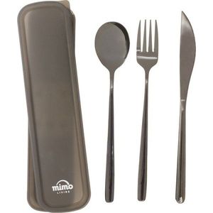 Černý nerezový příbor 3 ks Mimo – Premier Housewares obraz
