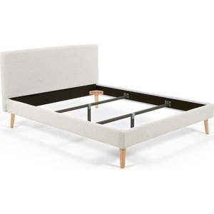 Krémová čalouněná dvoulůžková postel 160x200 cm Lydia – Kave Home obraz