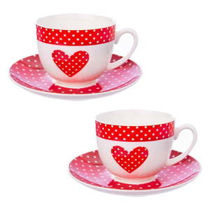 Červené porcelánové šálky v sadě 2 ks 280 ml – Orion obraz