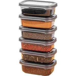 Plastové dózy v sadě 6 ks na potraviny Fresco – Hermia obraz