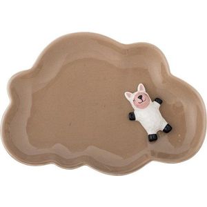 Hnědý dětský talíř z kameniny 14x20 cm Dolly – Bloomingville Mini obraz