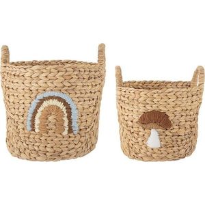 Dětské koše na hračky v sadě 2 ks z vodního hyacintu v přírodní barvě ø 32x32 cm Agnes – Bloomingville Mini obraz