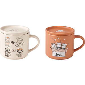 Oranžovo-béžové porcelánové hrnky v sadě 2 ks 350 ml Cats – Brandani obraz