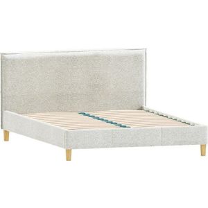 Béžová čalouněná dvoulůžková postel s roštem 180x200 cm Tina – Ropez obraz