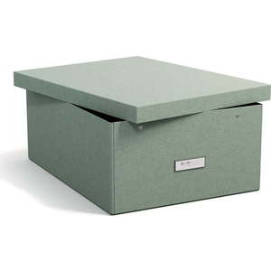 Kartonový úložný box zelenomodrý s víkem 34, 5x45x18, 5 cm Katrin Canvas Paper Laminate – Bigso obraz