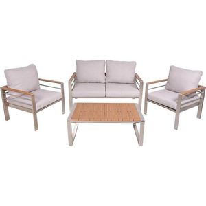 Šedý kovový zahradní lounge set pro 4 Florence – Garden Pleasure obraz