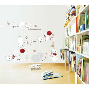 Samolepka Ambiance Cats and balls, 30 cm obraz