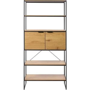 Knihovna v dekoru dubu v přírodní barvě 90x190x40 cm Cesura – Unique Furniture obraz