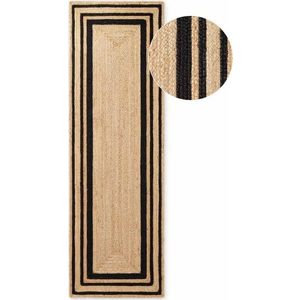 Černý/v přírodní barvě ručně tkaný jutový běhoun 70x200 cm Jutta – Hanse Home obraz