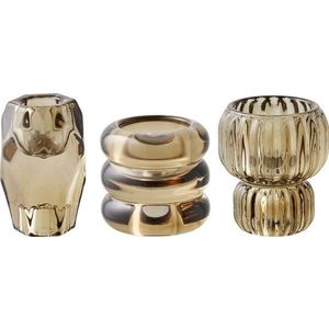 Skleněné svícny v sadě na čajovou svíčku 3 ks – House Nordic obraz