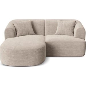 Světle hnědá manšestrová rohová pohovka (levý roh/s lenoškou) Campi – Cosmopolitan Design obraz