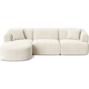 Béžová manšestrová rohová pohovka (levý roh/s lenoškou) Campi – Cosmopolitan Design obraz