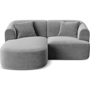 Světle šedá sametová rohová pohovka (levý roh/s lenoškou) Campi – Cosmopolitan Design obraz