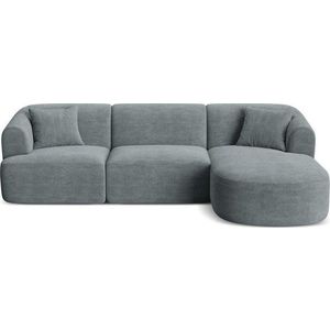 Tmavě šedá manšestrová rohová pohovka (pravý roh/s lenoškou) Campi – Cosmopolitan Design obraz