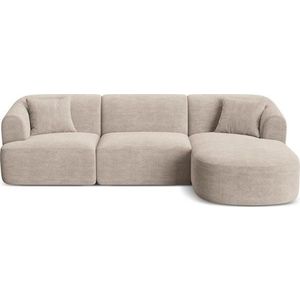 Světle hnědá manšestrová rohová pohovka (pravý roh/s lenoškou) Campi – Cosmopolitan Design obraz