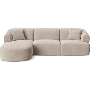 Světle hnědá manšestrová rohová pohovka (levý roh/s lenoškou) Campi – Cosmopolitan Design obraz