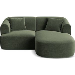 Zelená sametová rohová pohovka (pravý roh/s lenoškou) Campi – Cosmopolitan Design obraz