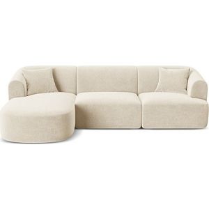 Béžová sametová rohová pohovka (levý roh/s lenoškou) Campi – Cosmopolitan Design obraz