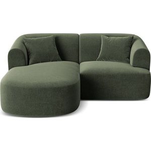 Zelená sametová rohová pohovka (levý roh/s lenoškou) Campi – Cosmopolitan Design obraz