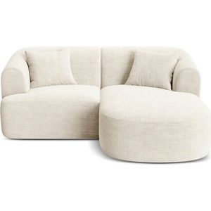 Béžová manšestrová rohová pohovka (pravý roh/s lenoškou) Campi – Cosmopolitan Design obraz