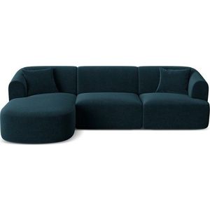 Sametová rohová pohovka v petrolejové barvě (levý roh/s lenoškou) Campi – Cosmopolitan Design obraz