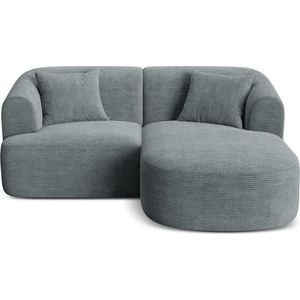 Tmavě šedá manšestrová rohová pohovka (pravý roh/s lenoškou) Campi – Cosmopolitan Design obraz