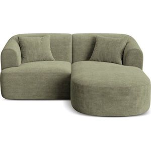 Zelená manšestrová rohová pohovka (pravý roh/s lenoškou) Campi – Cosmopolitan Design obraz