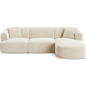 Béžová sametová rohová pohovka (pravý roh/s lenoškou) Campi – Cosmopolitan Design obraz