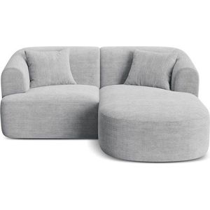 Světle šedá manšestrová rohová pohovka (pravý roh/s lenoškou) Campi – Cosmopolitan Design obraz