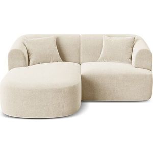 Béžová sametová rohová pohovka (levý roh/s lenoškou) Campi – Cosmopolitan Design obraz